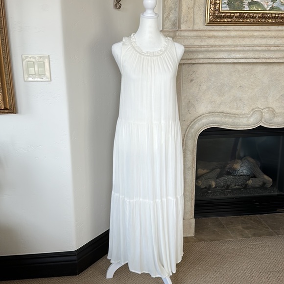 Evereve Roan+Ryan Cream Tiered Maxi Dress Womens S - Picture 1 of 9
